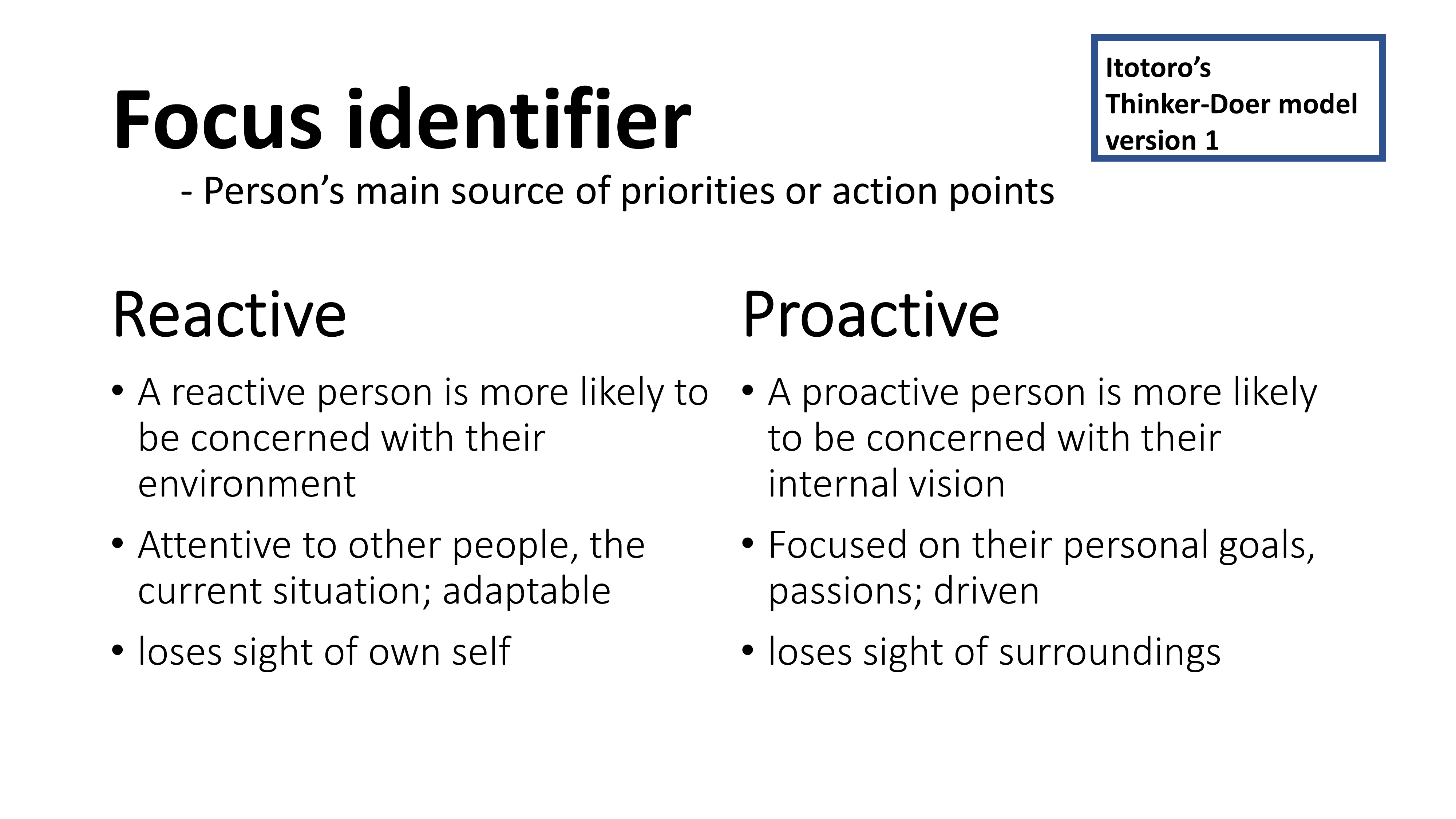 Thinker-Doer Focus identifier